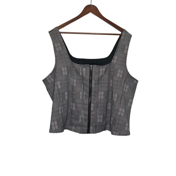 Torrid Double Knit Jacquard Square Neck Zip Front Corset Top Size 3X Academia - Picture 4 of 12